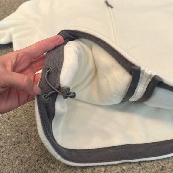 LANDS' END Full Zip White Fleece Jacket - Picture 8 of 12